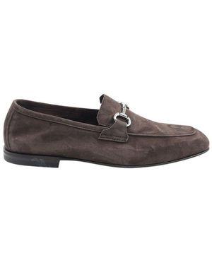 Green George Round Toe Flat Shoes - Brown