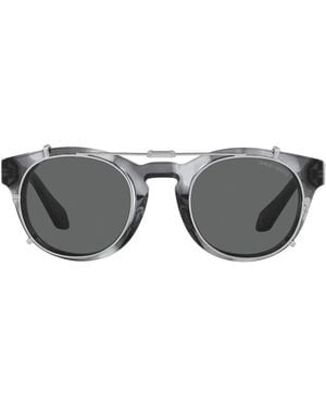 Giorgio Armani Clip-On Pantos-Frame Sunglasses - Grey