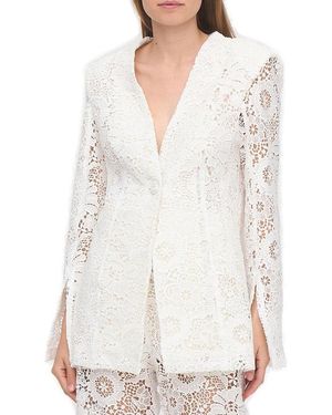 Sabina Musayev Lace Detailed V-Neck Jacket - White