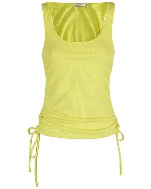 Amen Ruched Tank Top - Yellow