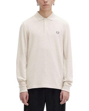 Fred Perry Logo Embroidered Polo Shirt - White