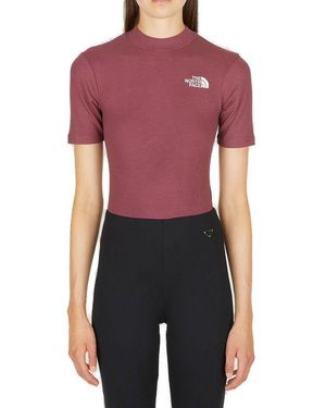 The North Face Logo Embroidered Knitted Top - Purple