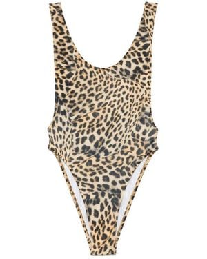 Norma Kamali Cheetah Print One-Piece Swimsuit - Natural