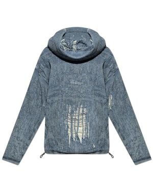 DIESEL D Umbrix Fsg Distressed Hoodie - Blue