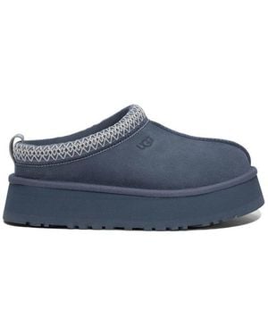 UGG Tazz Logo Embossed Platform Slippers - Blue