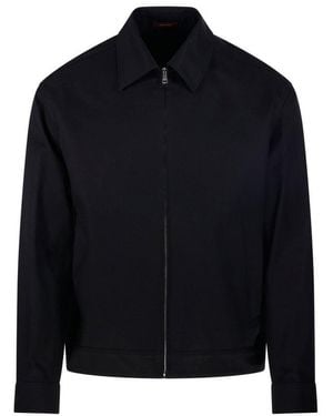Gucci Collared Zip-Up Jacket - Black