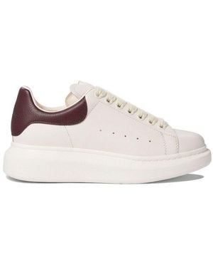McQueen Leather Sneakers With Chocolate Leather Heel - Multicolour