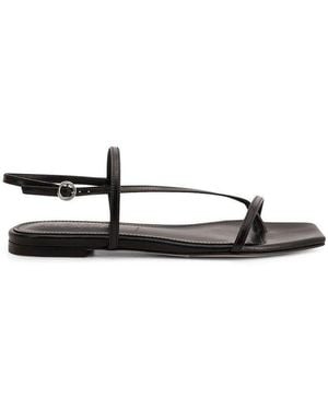 Aeyde Aeyde Ella Square Toe Flat Sandals - Black
