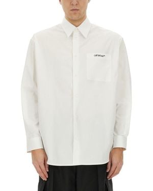 Off-White c/o Virgil Abloh Logo Embroidered Shirt - White