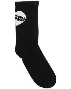 Carhartt Logo Intarsia-Knit Socks - Black