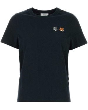 Maison Kitsuné Double Bold Fox Head Regular T-Shirt - Black