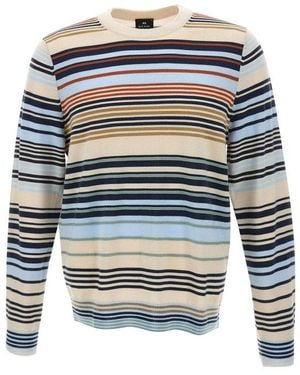 Paul Smith Striped Knitted Jumper - Blue
