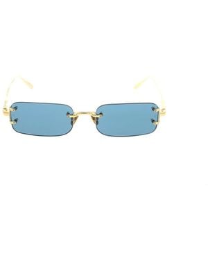 Linda Farrow Rectangular Frame Sunglasses - Blue