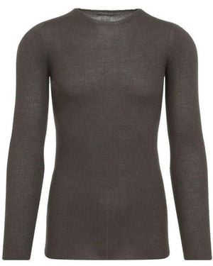 Rick Owens Ribbed Crewneck Top - Black