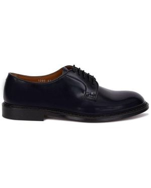 Doucal's Almond Toe Lace-Up Derby Shoes - Black