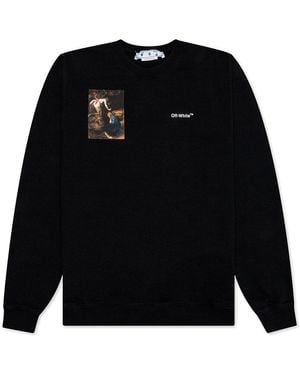 Off-White c/o Virgil Abloh Logo Printed Crewneck Sweatshirt - Black