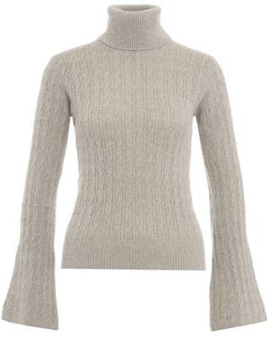 Liu Jo Cable-Knit Turtleneck Jumper - Grey