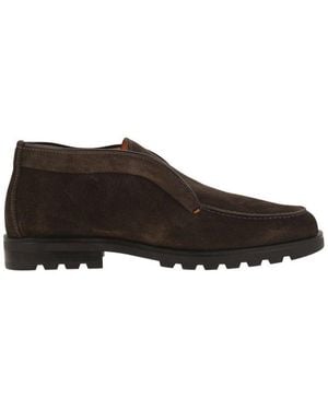 Santoni Round Toe Desert Boots - Brown