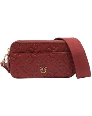 Pinko Logo Embossed Mini Camera Bag - Red