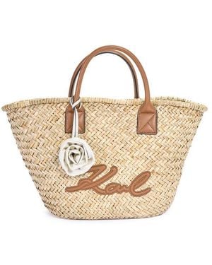 Karl Lagerfeld K/Signature Medium Tote Bag - Metallic