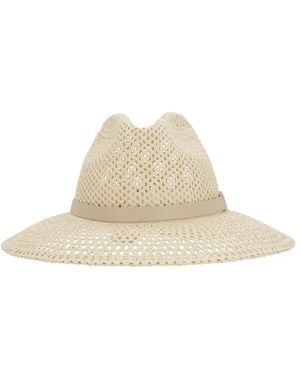 Max Mara Embroidered Polyester Tessa Bucket Hat in Natural