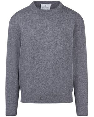 Seven Gauge Crew Neck Knit Pullover - Grey