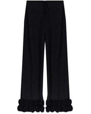 Oséree Straight-Leg Floral Embellished Beach Trousers - Black