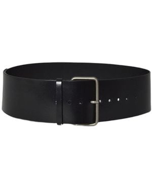 Ann Demeulemeester High-Waisted Brushed Leather Belt With Vintage-Effect Buckle - Black