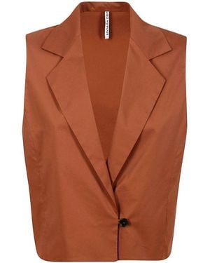 Liviana Conti Sleeveless Blazer Top - Brown