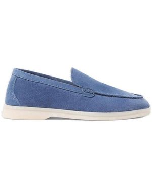 SCAROSSO Ludovico Round-Toe Loafers - Blue
