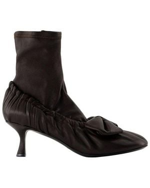 Acne Studios Bow Detailed Ankle Boots - Black