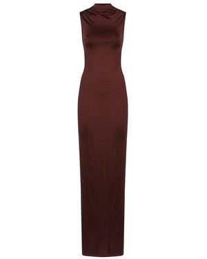Victoria Beckham Twisted Back Sleeveless Gown - Purple