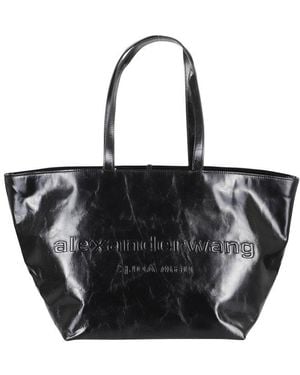 Alexander Wang Logo Embossed Shoulder Bag - Black