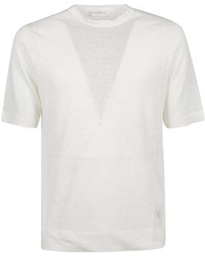 Ballantyne Short-sleeved Crewneck Knitted T-shirt - White