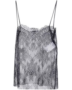Alberta Ferretti Sleeveless Lace Top - Grey