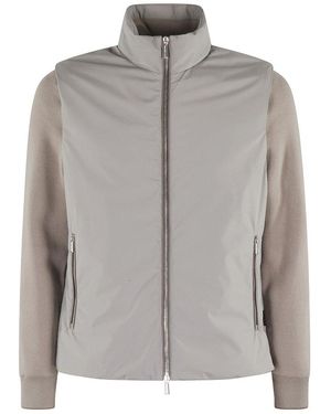Moorer High-Neck Jacket - Grey
