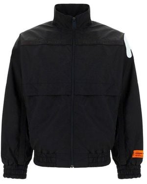 Heron Preston Logo Print Windbreaker Jacket - Black