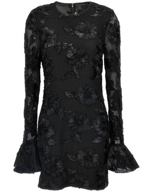 ROTATE BIRGER CHRISTENSEN 'Flower Mesh Mini' Dress in Black