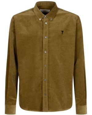 Ami Paris De Coeur Button Down Shirt - Green