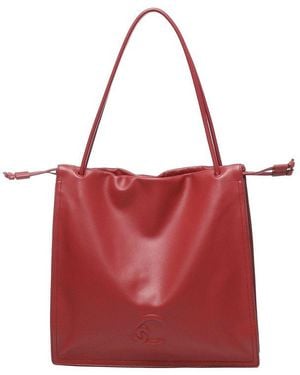 Coccinelle Logo Embossed Drawstring Tote Bag - Red