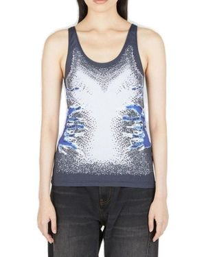 Y. Project Whisker Printed Sleeveless Tank Top - Blue