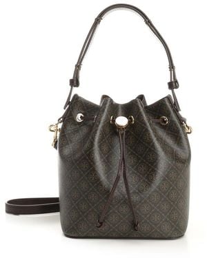 Tory Burch T Monogram Bucket Bag - Black