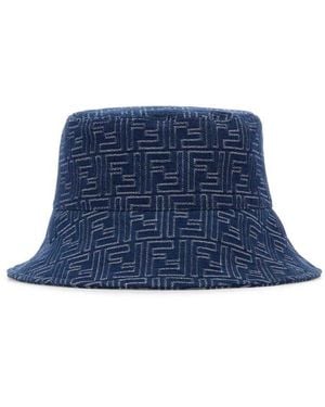 Fendi Ff Denim Bucket Hat - Blue