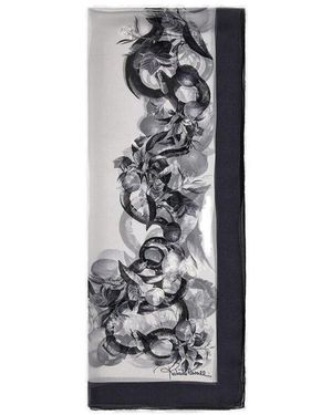 Roberto Cavalli Graphic Printed Rectangular Scarf - Grey