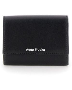 Acne Studios Trifold Wallet With Logo - Black