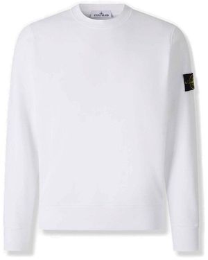 Stone Island Logo Patch Crewneck Sweatshirt - White