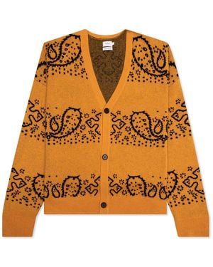 Rhude Bandana Knitted Cardigan - Orange