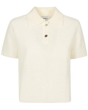Marella Ocarina Button Detailed Short-Sleeved Sweater - Natural