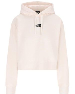The North Face Logo Printed Drawstring Hoodie - White
