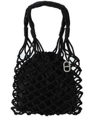 Twinset Alizée Lurex Mesh Shopper Bag - Black